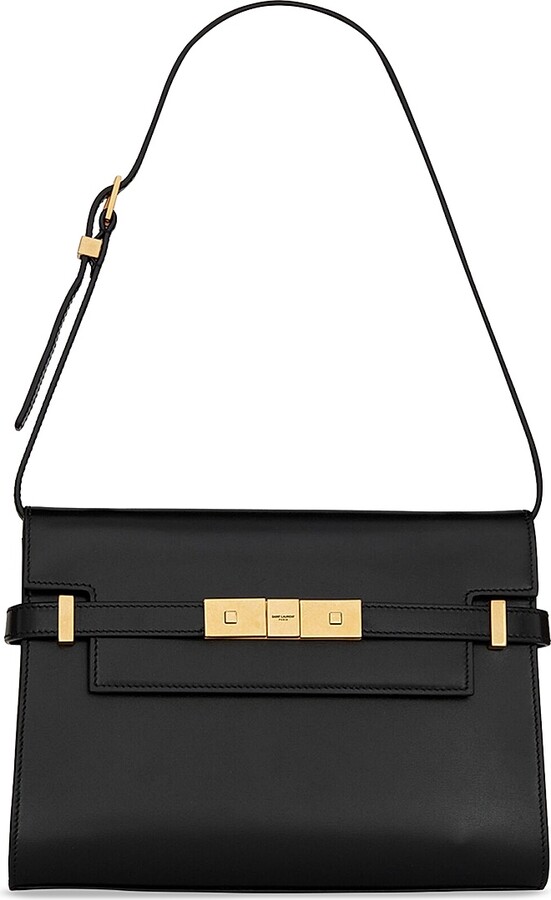 Saint Laurent Women's Manhattan Small Shoulder Bag in Box Leather - Black