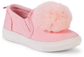 Nicole Miller Toddler Girls Boots with Faux Fur Trim and Pom Poms 