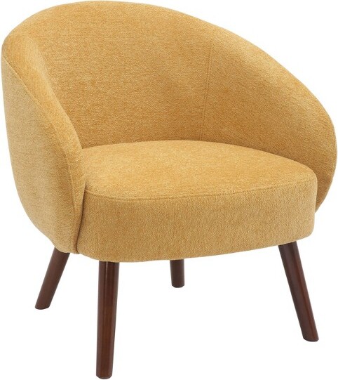 Lumisource LumiSourceAshlandLoungeFabricAccentChairWalnutWood/Yellow