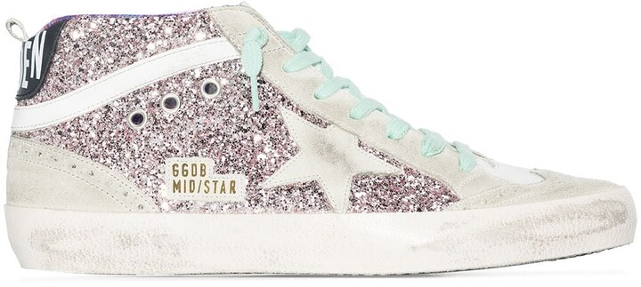 Golden Goose Mid-Star glitter sneakers - ShopStyle