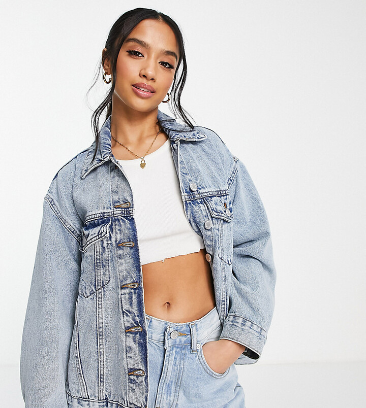 petite longline denim jacket