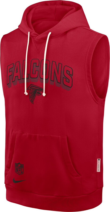 Atlanta Falcons Sideline Nike Men's Dri-FIT NFL Sleeveless Pullover Hoodie in Red | 03B46DL96-B27