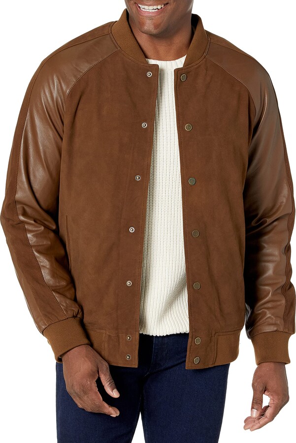 suede baseball jacket mens