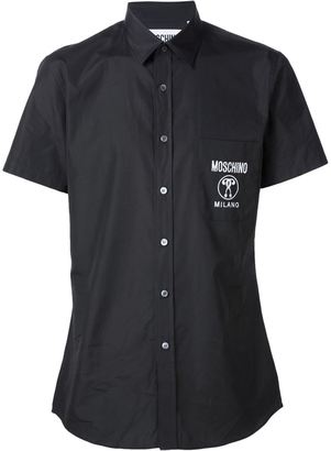 Moschino logo patch pocket shirt