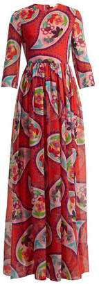 DELPOZO Paisley-print silk-chiffon dress