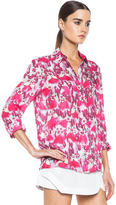 Thumbnail for your product : Mary Katrantzou Gala Silk Top in Red Feathers