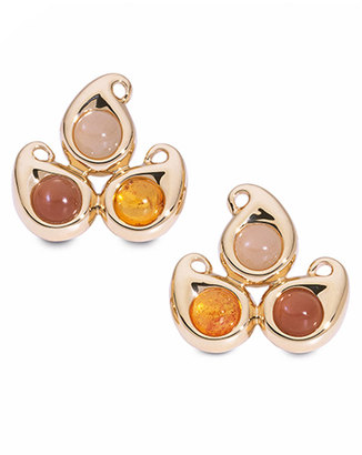 Tamara Comolli Paisley Moonstone Button Earrings in 18K Rose Gold