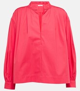 V-neck cotton blouse 
