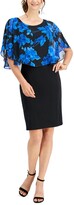Thumbnail for your product : Connected Chiffon Cape-Overlay Sheath Dress