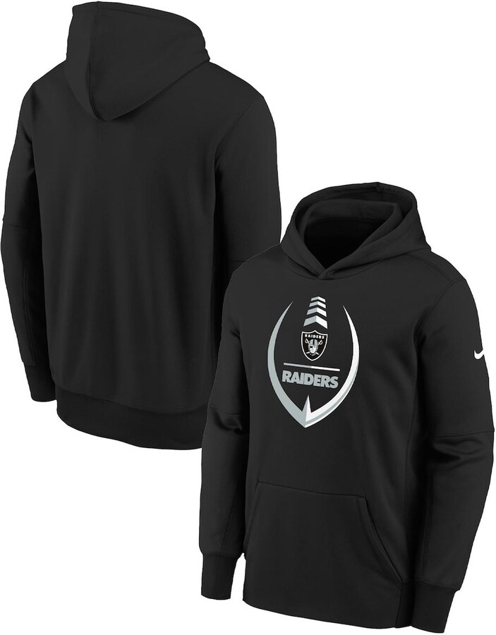 Las Vegas Raiders Youth Primary Logo Team Color Fleece Pullover Hoodie -  Black