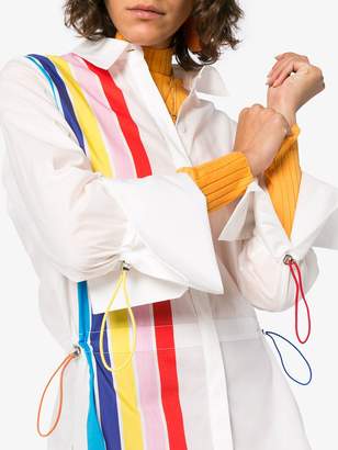 Mira Mikati stripe front shirt with drawstring pulls
