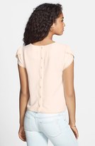 Thumbnail for your product : Elodie Back Button Crochet Trim Tee (Juniors)