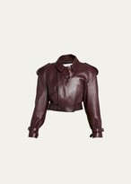 Cropped Moto Leather Jacket 