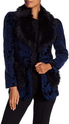 Anna Sui Faux Fur Collar Velvet Jacket
