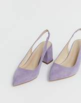 Thumbnail for your product : ASOS Design DESIGN Wide Fit Samson slingback mid heels in lilac