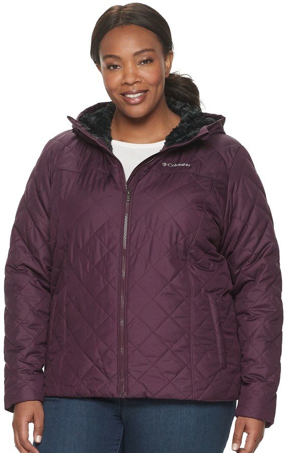 plus size columbia copper crest hooded quilted jacket