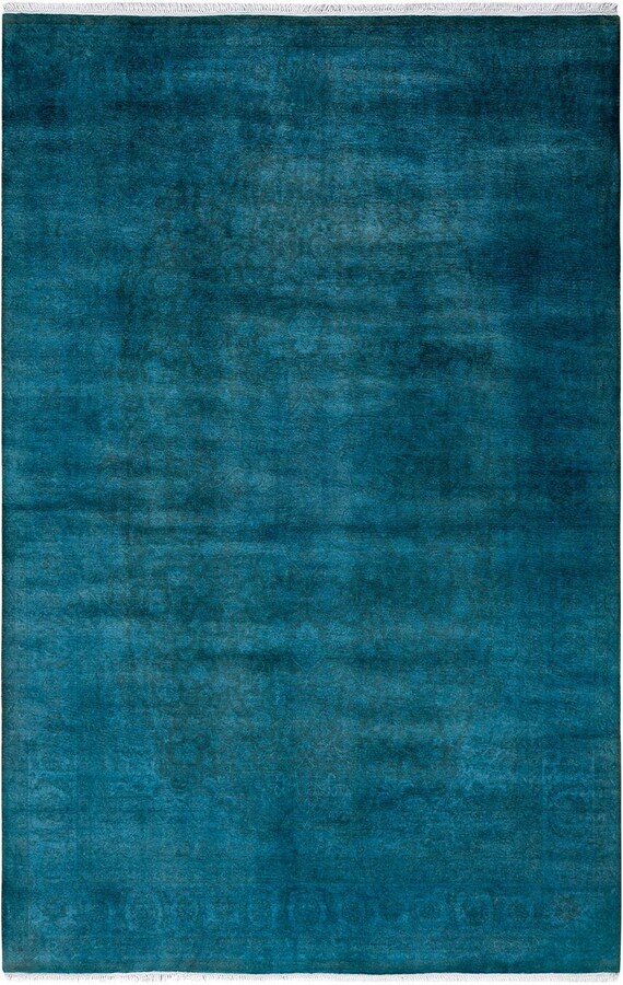 1stDibs Contemporary Overdyed Hand Knotted Wool Blue Area Rug