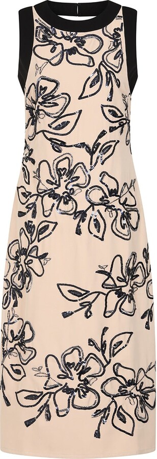 Frock and Frill Neutrals Lexi Floral Sequin Midi Dress
