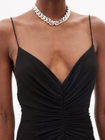Thumbnail for your product : Alexandre Vauthier Ruched-jersey Scoop-back Bodysuit - Black