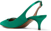 Thumbnail for your product : Tabitha Simmons Layton Crystal-embellished Satin Slingback Pumps - Emerald