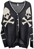 Thumbnail for your product : ChicNova V Neckline Skeleton Printed Cardigan with High Low Hem