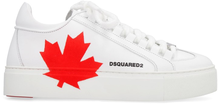 DSQUARED2 Leather Platform Sneakers - ShopStyle
