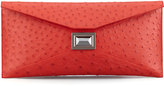 Thumbnail for your product : Kara Ross Super Stretch Prunella Ostrich Clutch Bag, Red