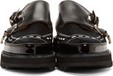 Thumbnail for your product : John Lawrence Sullivan Black Embellished Leather Monk Strap Shoes