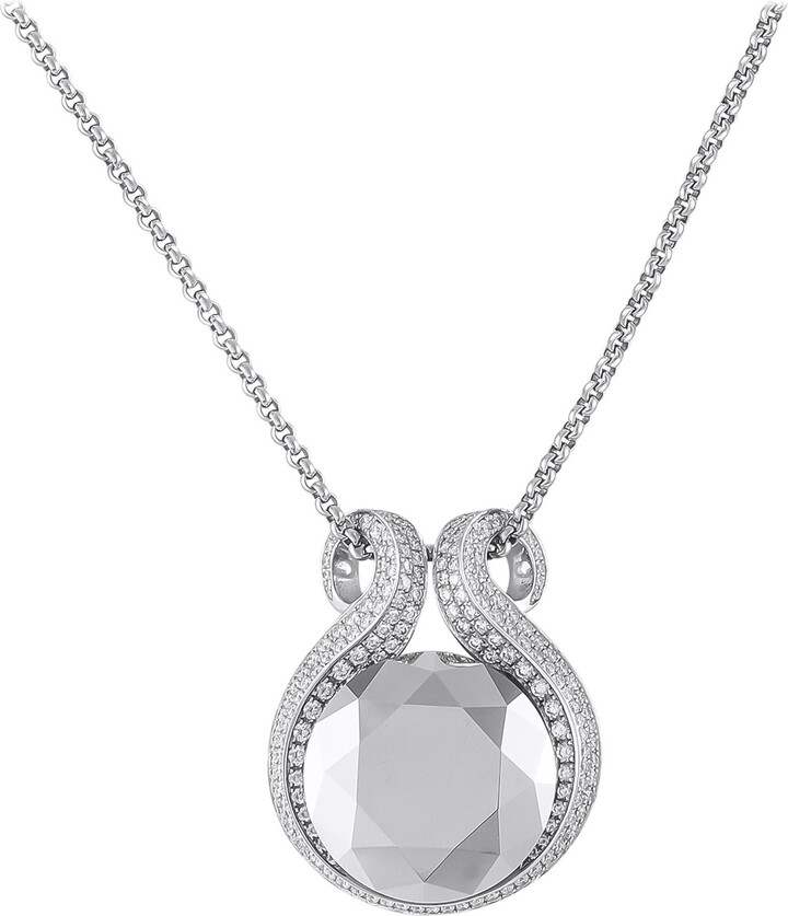 Chopard 18k White Gold Diamond And Hematite Necklace