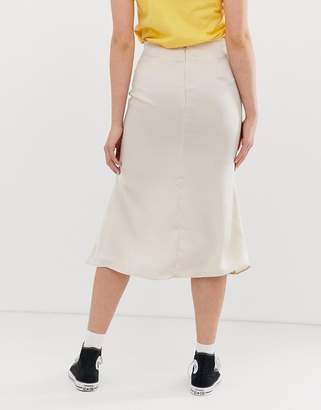 Glamorous Tall bias cut midi skirt in satin