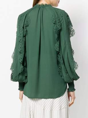 See by Chloe laser-cut floral blouse