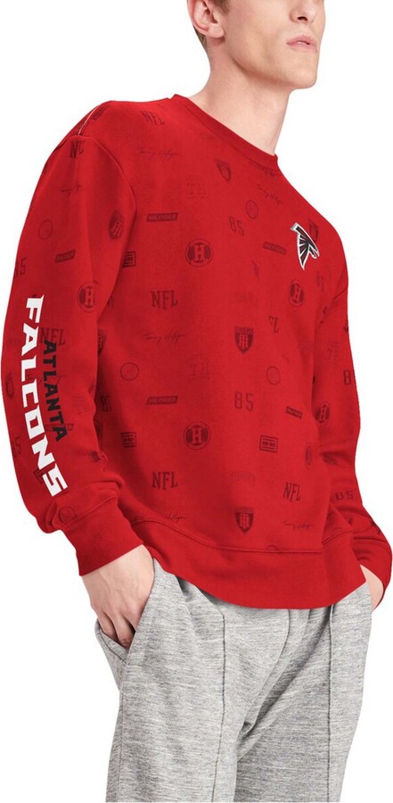 Tommy Hilfiger Men's Red Atlanta Falcons Reid Graphic Pullover Sweatshirt