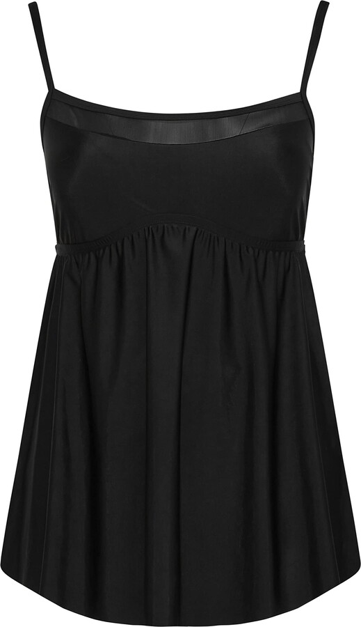 Yours Curve Mesh Panel Tummy Control Swim Dress Women's Plus Size