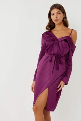 Next Womens Missguided One Shoulder Belted Tux Midi Dress