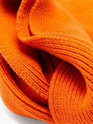 Loewe Logo-patch Ribbed-wool Scarf - Orange