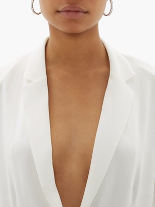 ASCENO Azores Single-breasted Silk-crepe Blazer - White
