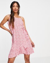 Thumbnail for your product : Vero Moda frill cami dress in pink ditsy floral