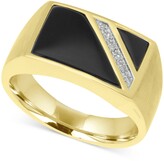 Thumbnail for your product : Macy's Men's Onyx & Diamond Accent Ring in 10k Gold
