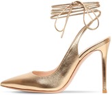 Thumbnail for your product : Gianvito Rossi 105mm Metallic Leather Lace-Up Pumps