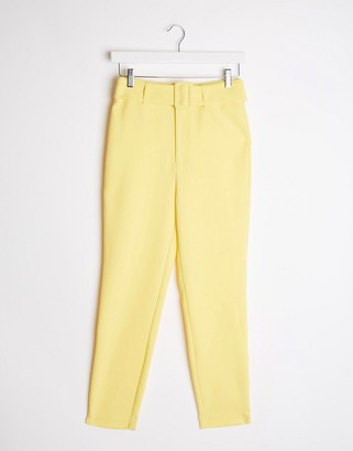 stradivarius yellow tartan trousers