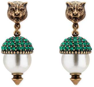 Gucci Feline earrings with crystals