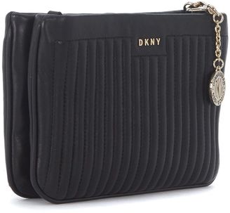 DKNY Black Matelassè Leather Mini Shoulder Bag