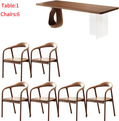 Brishher Modern simple style solid wood acrylic table set