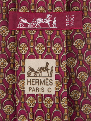 Hermes Belt Print Silk Tie