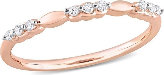 Everly Jewelry EVERLYJEWELRY|RosePlatedSterlingSilver1/10CTTWDiamondFashionRing