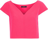 Thumbnail for your product : Milly Sophia Cropped Stretch-cady Top