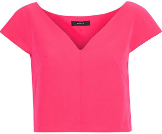 Milly Sophia Cropped Stretch-cady Top
