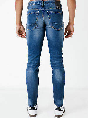 Denham Jeans New Mens Razor Acdbl Slim Jeans In Active Dark Blue Jeans Slim