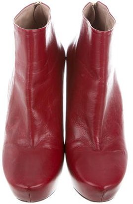 Nina Ricci Leather Platform Booties