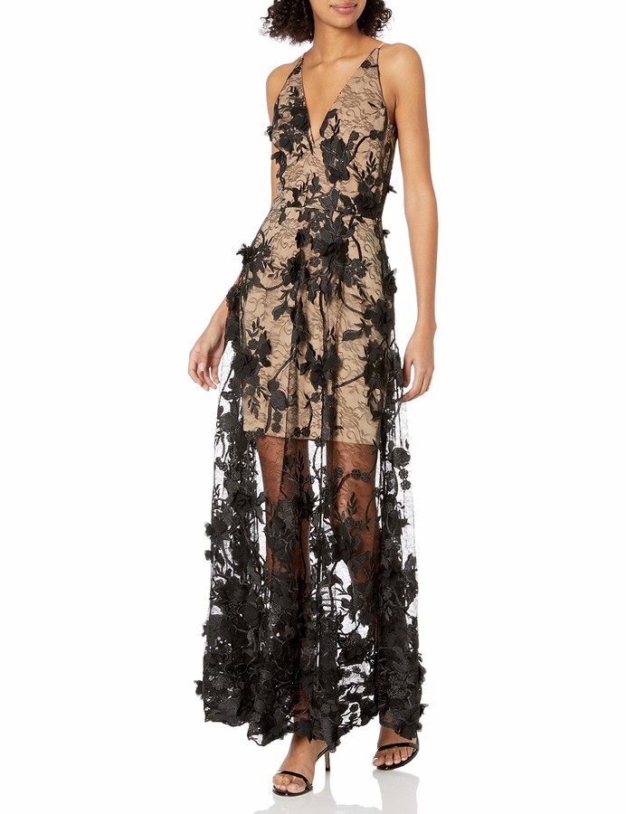 dress the population green lace dress